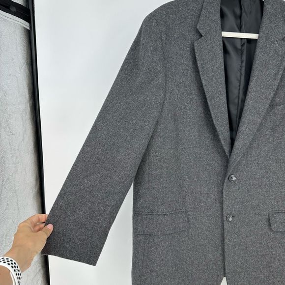 The Cambridge Collection 100% Camel Hair Mens Sport Coat Two Button 46L Grey - Picture 4 of 10